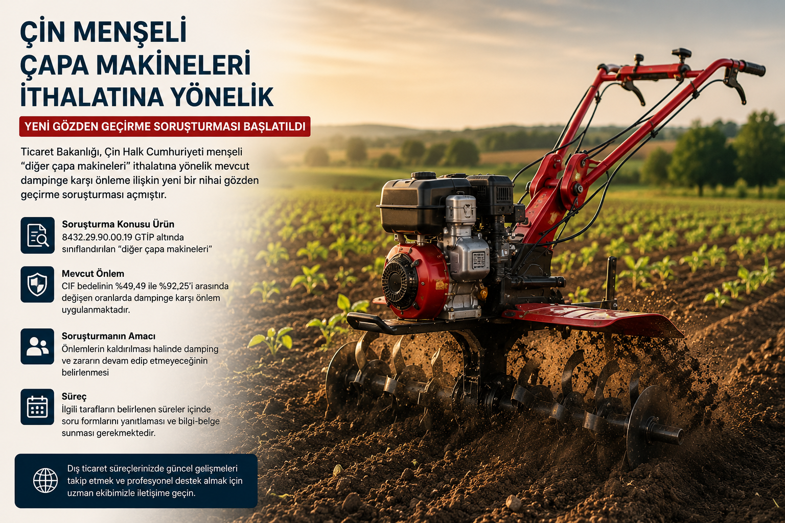 Çin Menşeli Çapa Makineleri İthalatına Yönelik Yeni Gözden Geçirme Soruşturması Başlatıldı